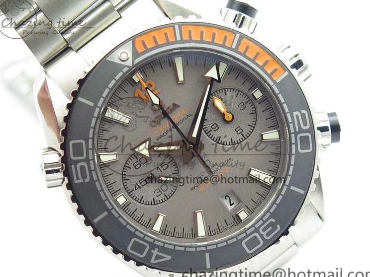 0727 MultiPurpose Planet Ocean Master Chrono SS OM 1:1 Best Edition Gray Dial On SS Bracelet A9900 V 8116